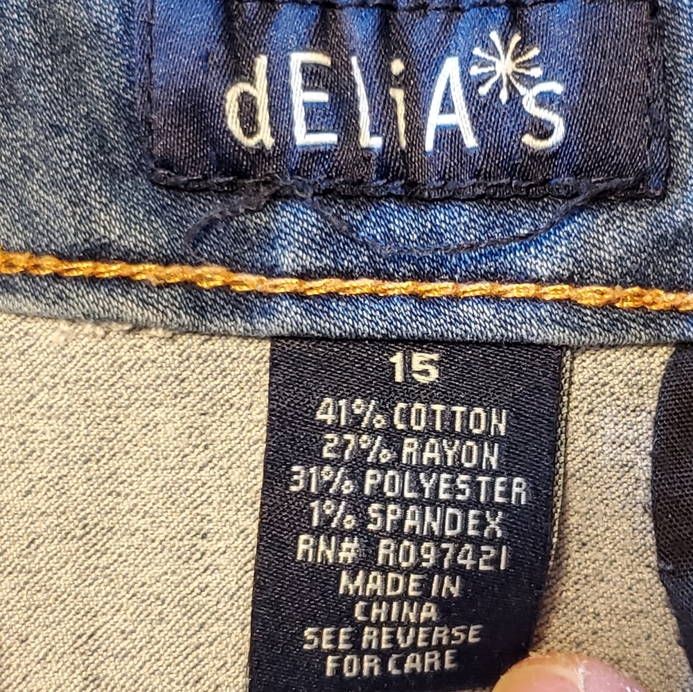 Delia's Liv high rise five pocket skinny jeans blue size 15 - Picture 9 of 12